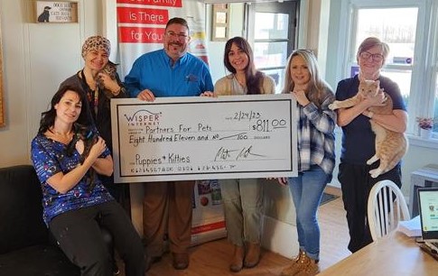 Wisper drops off donation to local animal shelter, partners for pets.